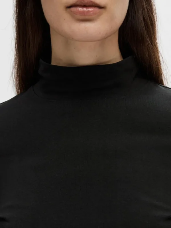 T-shirts>SELECTED HØJ HALS T-SHIRT Black