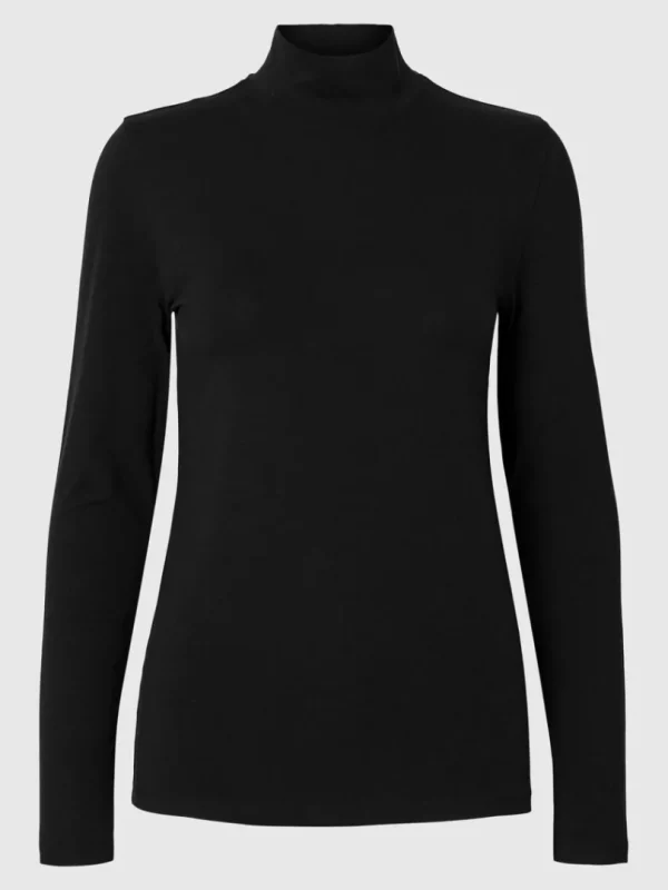 T-shirts>SELECTED HØJ HALS T-SHIRT Black