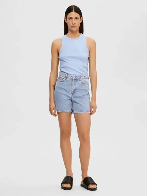 Shorts>SELECTED HØJTALJEDE DENIMSHORTS Blue