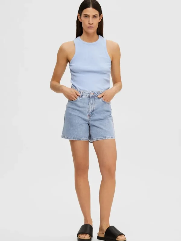 Shorts>SELECTED HØJTALJEDE DENIMSHORTS Blue