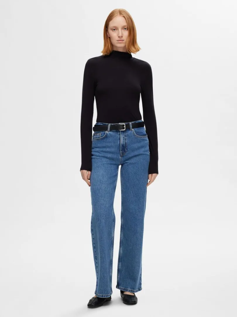 hjtaljet_jeans_med_vide_b_1.webp Jeans>SELECTED HØJTALJET JEANS MED VIDE BEN Blue