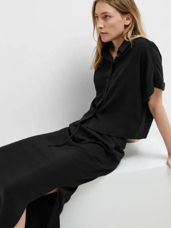 Nederdele>SELECTED HØJTALJET MAXINEDERDEL Black