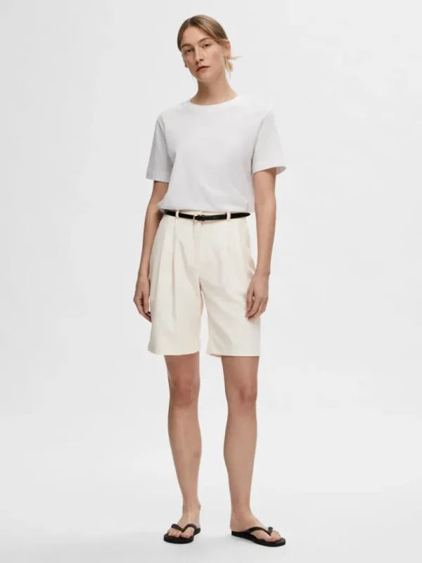 Shorts>SELECTED HØJTALJET SHORTS Beige