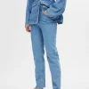 Jeans>SELECTED HØJTALJET STRAIGHT FIT JEANS Blue