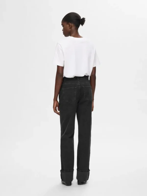 Jeans>SELECTED HØJTALJET WIDE FIT JEANS Black