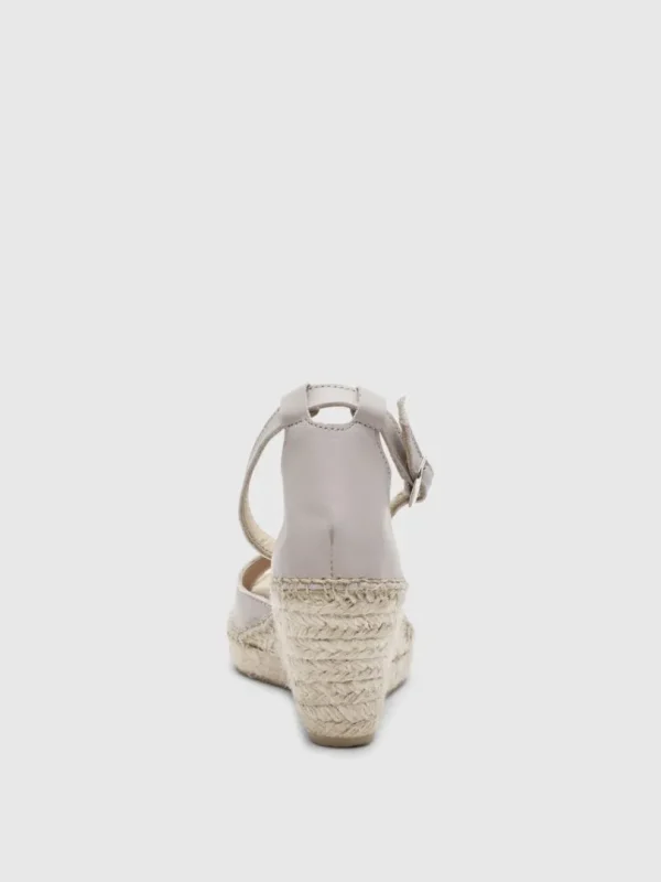Sko>SELECTED HÆLE I LÆDER ESPADRILLOS Beige