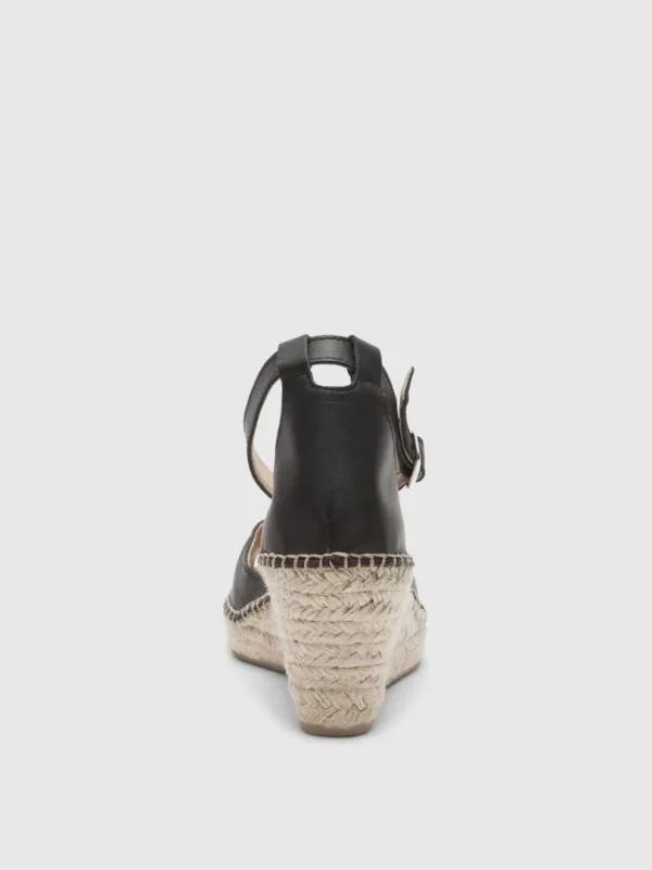 Sko>SELECTED HÆLE I LÆDER ESPADRILLOS Black
