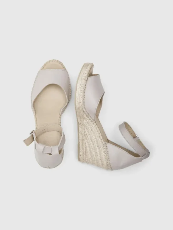 Sko>SELECTED HÆLE I LÆDER ESPADRILLOS Beige