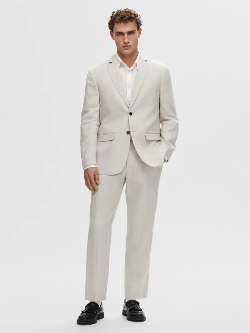 hr_blazer_2-1.webp Jakkesæt & Blazers>SELECTED 100% HØR BLAZER Beige