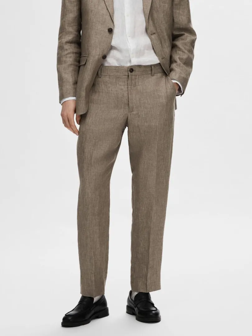 hr_habitbukser_0.webp Bukser | Jakkesæt & Blazers>SELECTED 100% HØR HABITBUKSER Brown