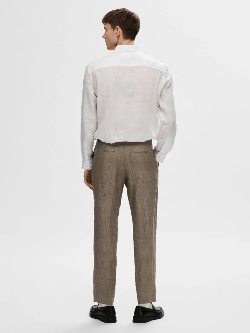 hr_habitbukser_1.webp Bukser | Jakkesæt & Blazers>SELECTED 100% HØR HABITBUKSER Brown