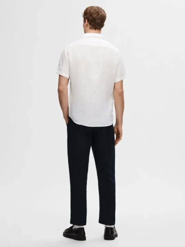 Skjorter>SELECTED 100% HØR KORTÆRMET SKJORTE White