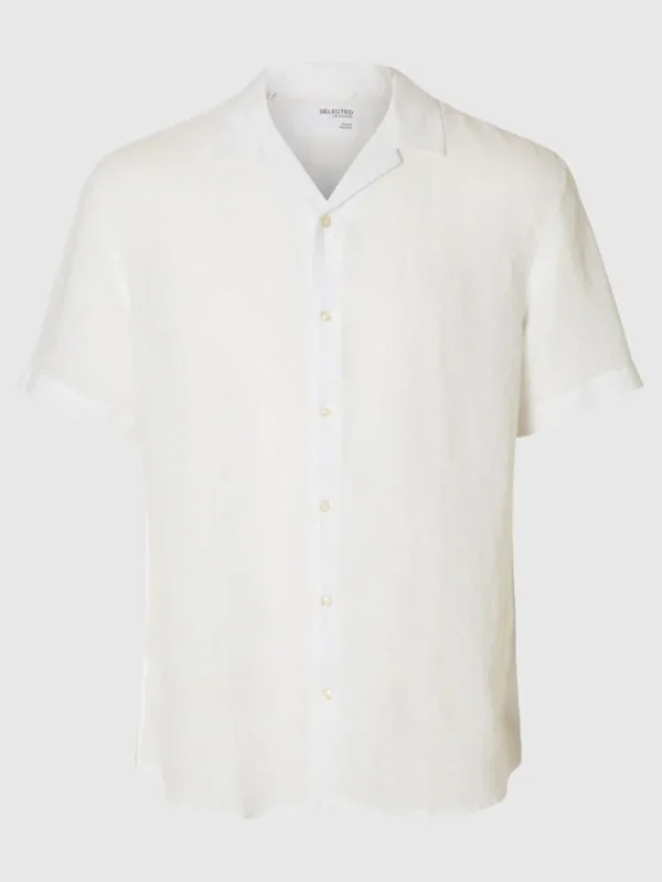 Skjorter>SELECTED 100% HØR KORTÆRMET SKJORTE White