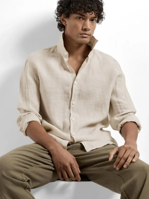 Skjorter>SELECTED 100% HØR SKJORTE Beige