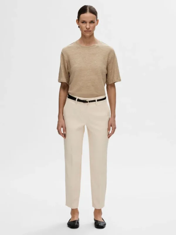 T-shirts>SELECTED HØR T-SHIRT Beige