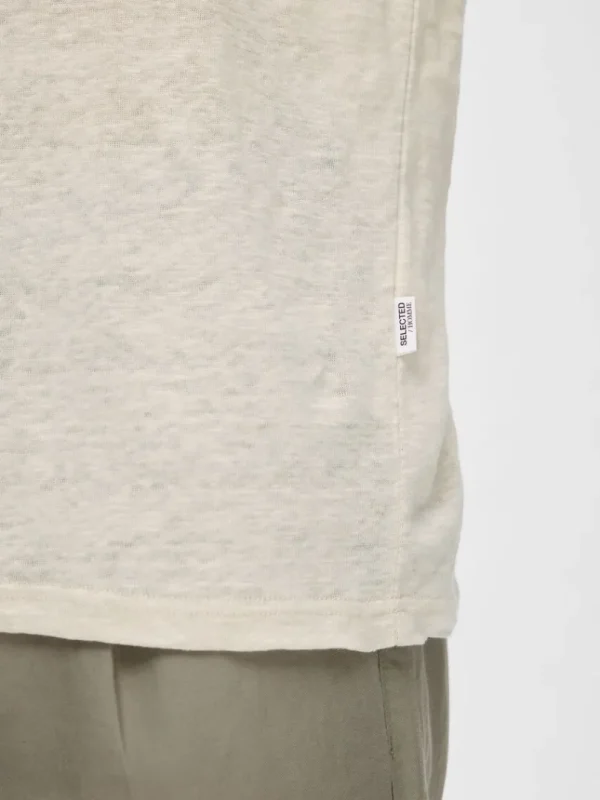 T-shirts>SELECTED HØR T-SHIRT Beige