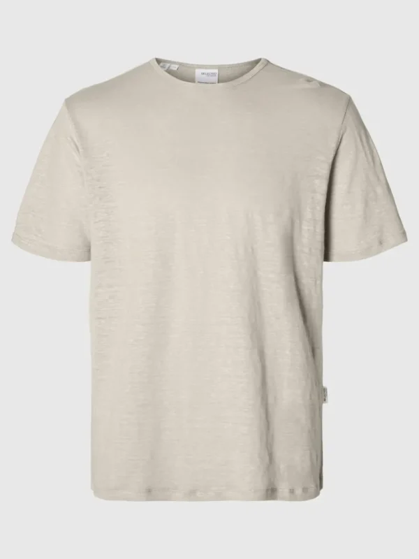 T-shirts>SELECTED HØR T-SHIRT Beige