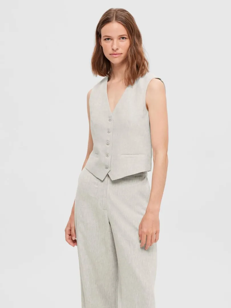 hr_vest_0.webp Jakkesæt & Blazers>SELECTED HØR VEST Beige