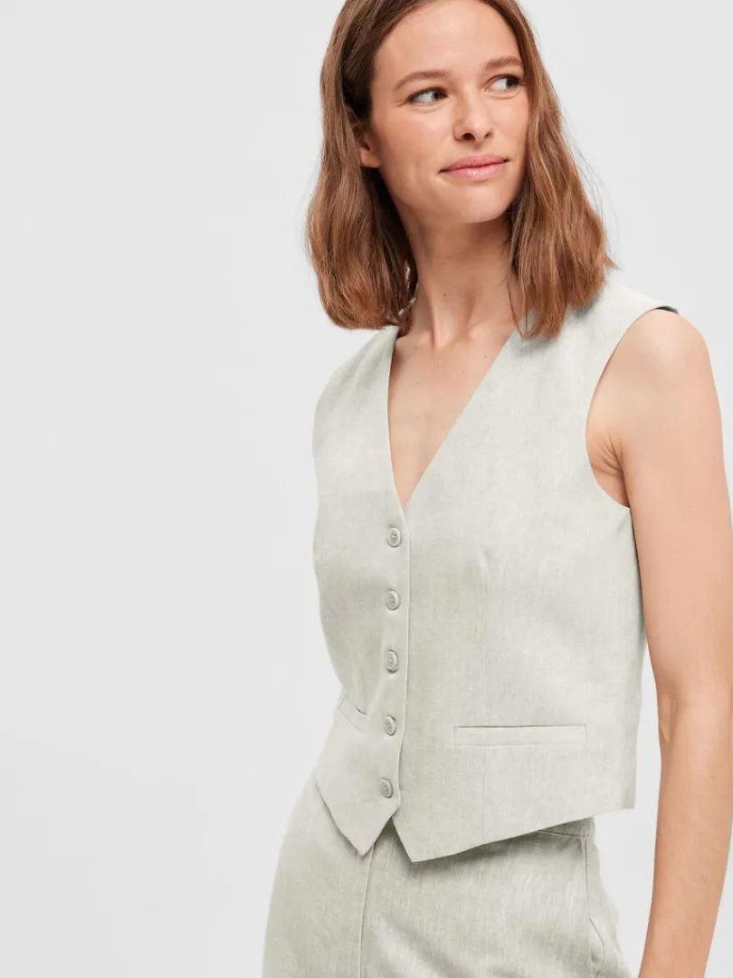 hr_vest_3.webp Jakkesæt & Blazers>SELECTED HØR VEST Beige