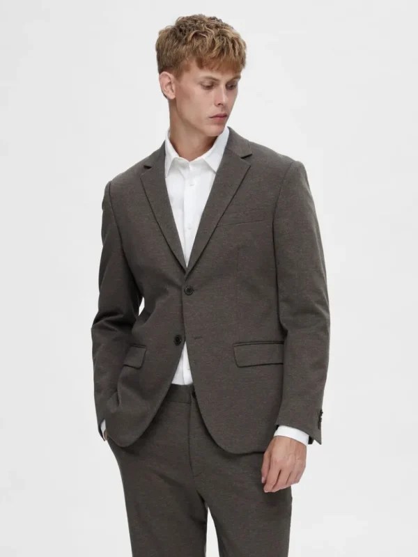 Jakkesæt & Blazers>SELECTED JERSEY BLAZER Brown