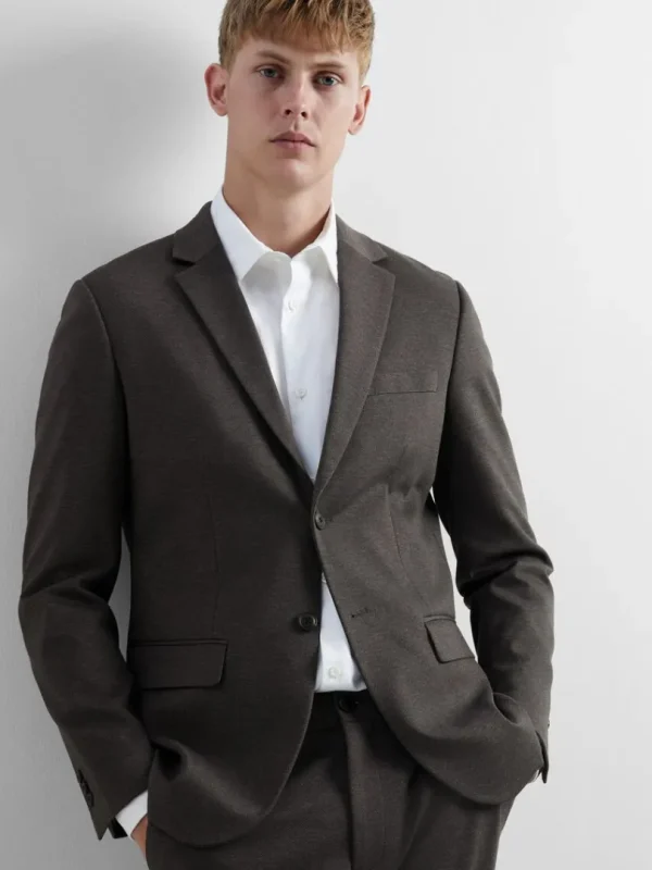 Jakkesæt & Blazers>SELECTED JERSEY BLAZER Brown