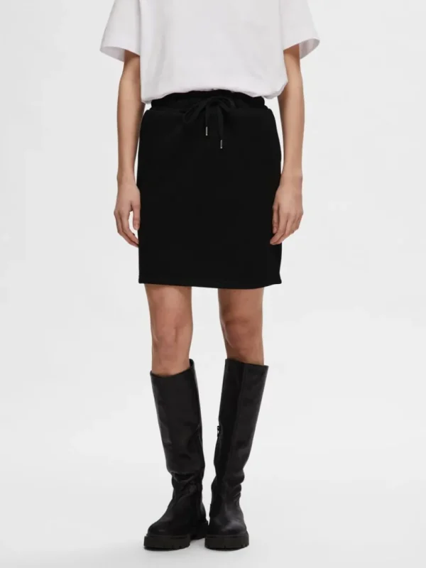 Nederdele>SELECTED JERSEY MININEDERDEL Black