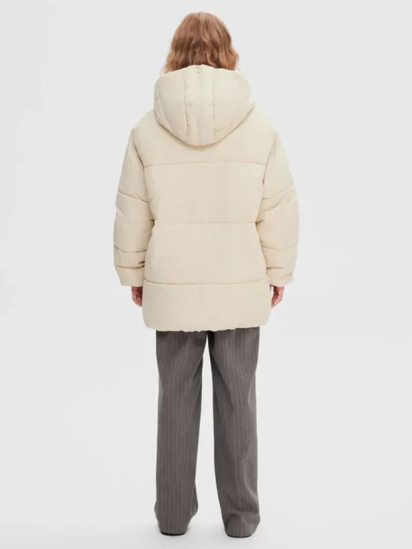 Overtøj>SELECTED JUSTERBAR PUFFERJAKKE Beige