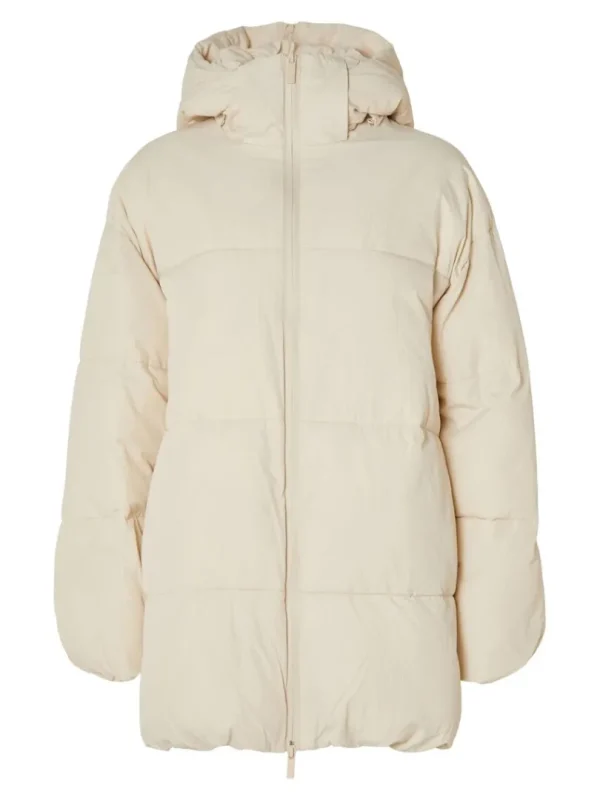 Overtøj>SELECTED JUSTERBAR PUFFERJAKKE Beige