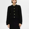 Strik>SELECTED KABELSTRIK CARDIGAN Black