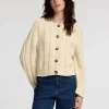 Strik>SELECTED KABELSTRIK CARDIGAN Beige