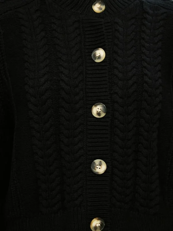 Strik>SELECTED KABELSTRIK CARDIGAN Black