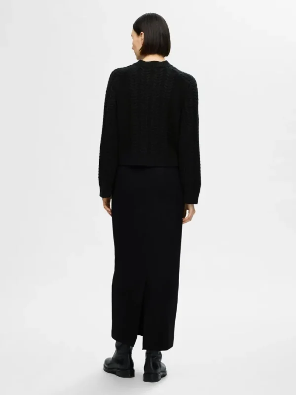Strik>SELECTED KABELSTRIK CARDIGAN Black
