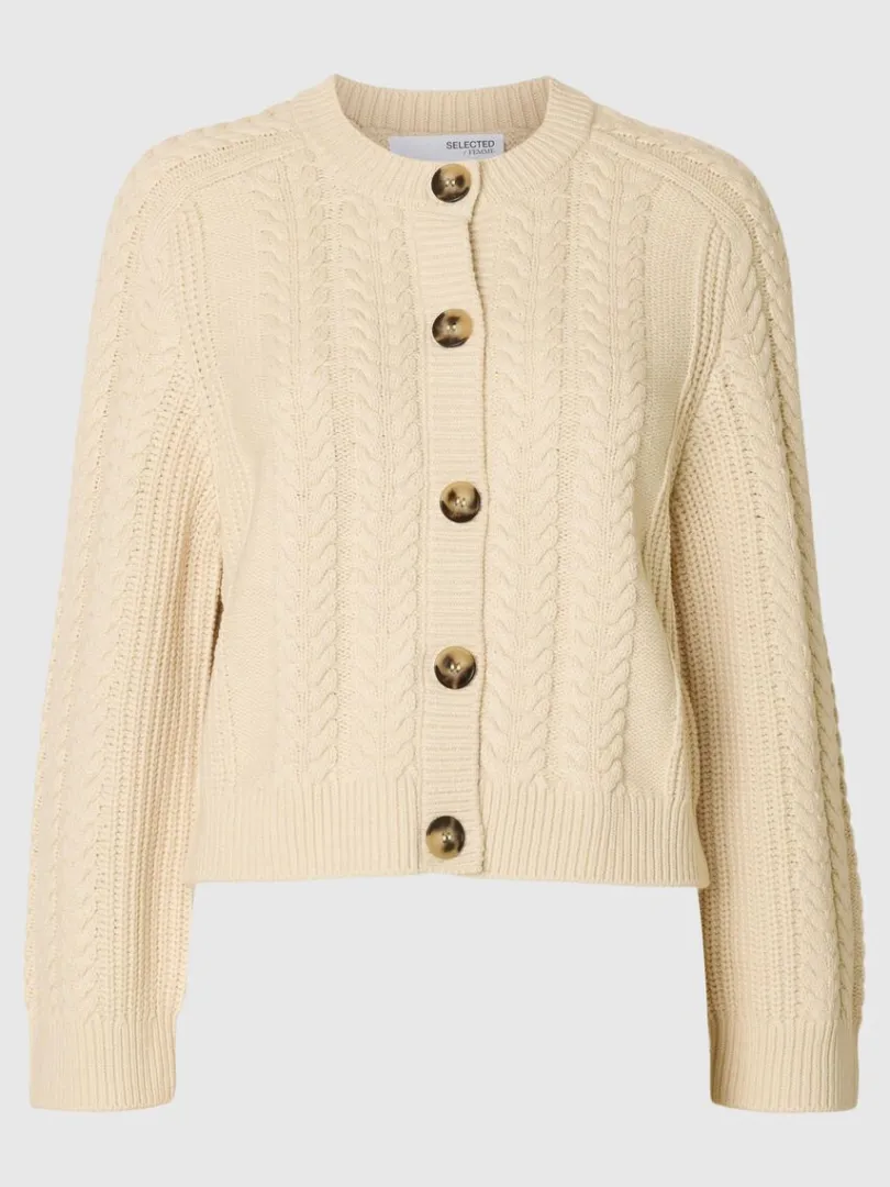 kabelstrik_cardigan_5.webp Strik>SELECTED KABELSTRIK CARDIGAN Beige