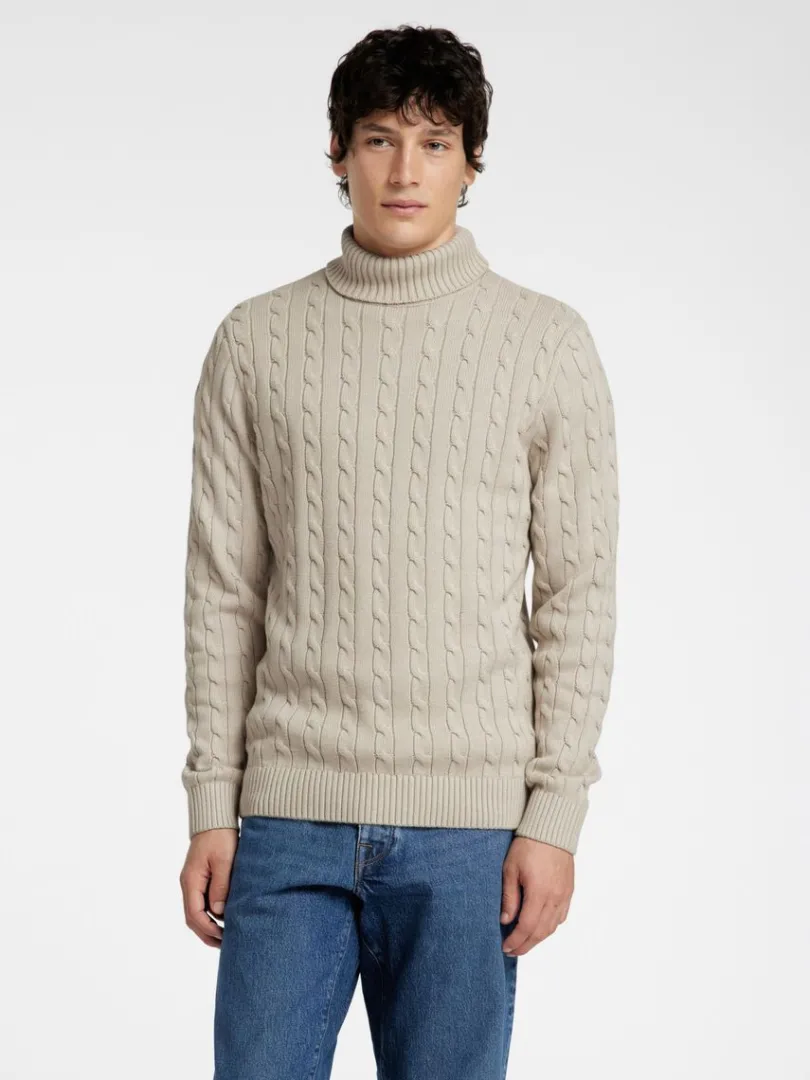 kabelstrik_pullover_0-2.webp Strik>SELECTED KABELSTRIK PULLOVER Beige
