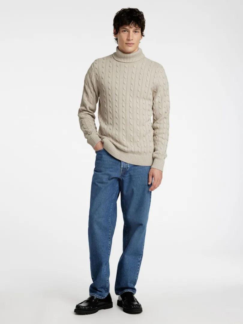kabelstrik_pullover_1-2.webp Strik>SELECTED KABELSTRIK PULLOVER Beige