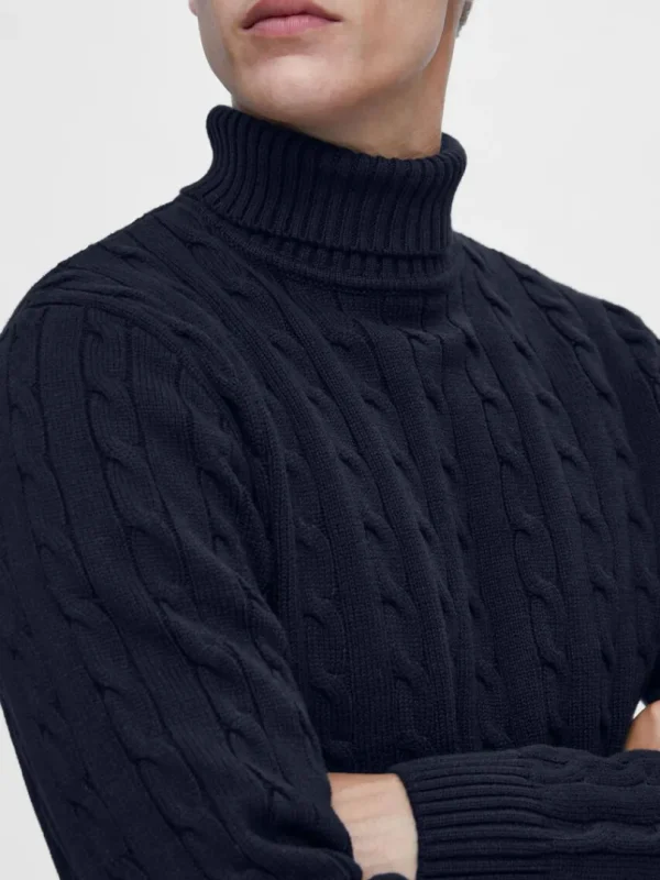 Strik>SELECTED KABELSTRIK PULLOVER Blue