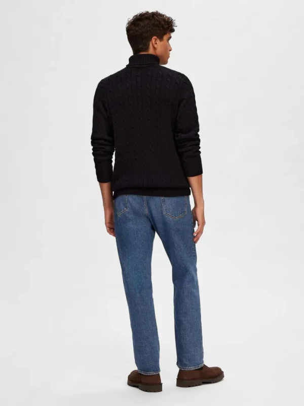 Strik>SELECTED KABELSTRIK PULLOVER Black