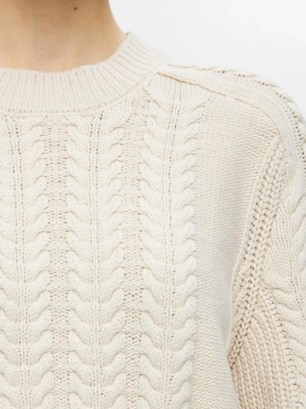 Strik>SELECTED KABELSTRIK STRIKTRØJE Beige