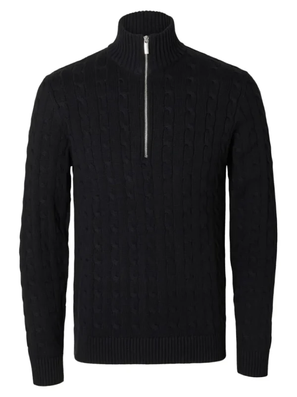 Strik>SELECTED KABELSTRIK STRIKTRØJE Black