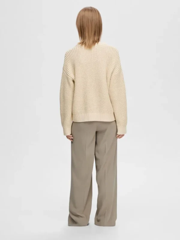 Strik>SELECTED KABELSTRIK STRIKTRØJE Beige