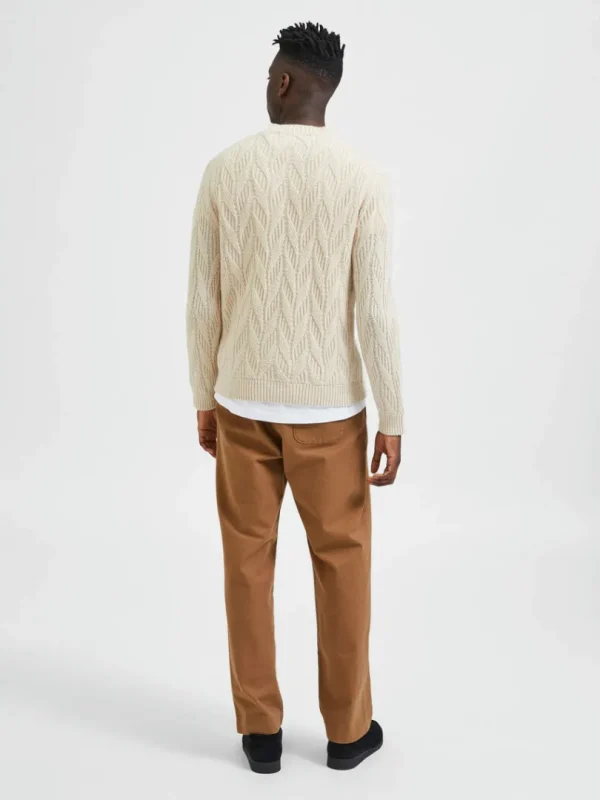 Strik>SELECTED KABELSTRIK STRIKTRØJE Beige