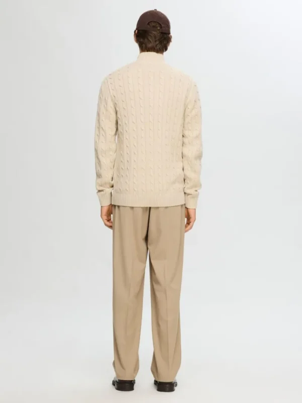 Strik>SELECTED KABELSTRIK STRIKTRØJE Beige