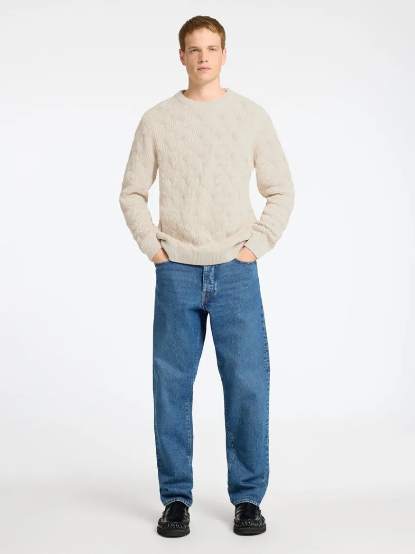 kabelstrik_sweater_med_ru_1-1.webp Strik>SELECTED KABELSTRIK SWEATER MED RUND HALS Beige