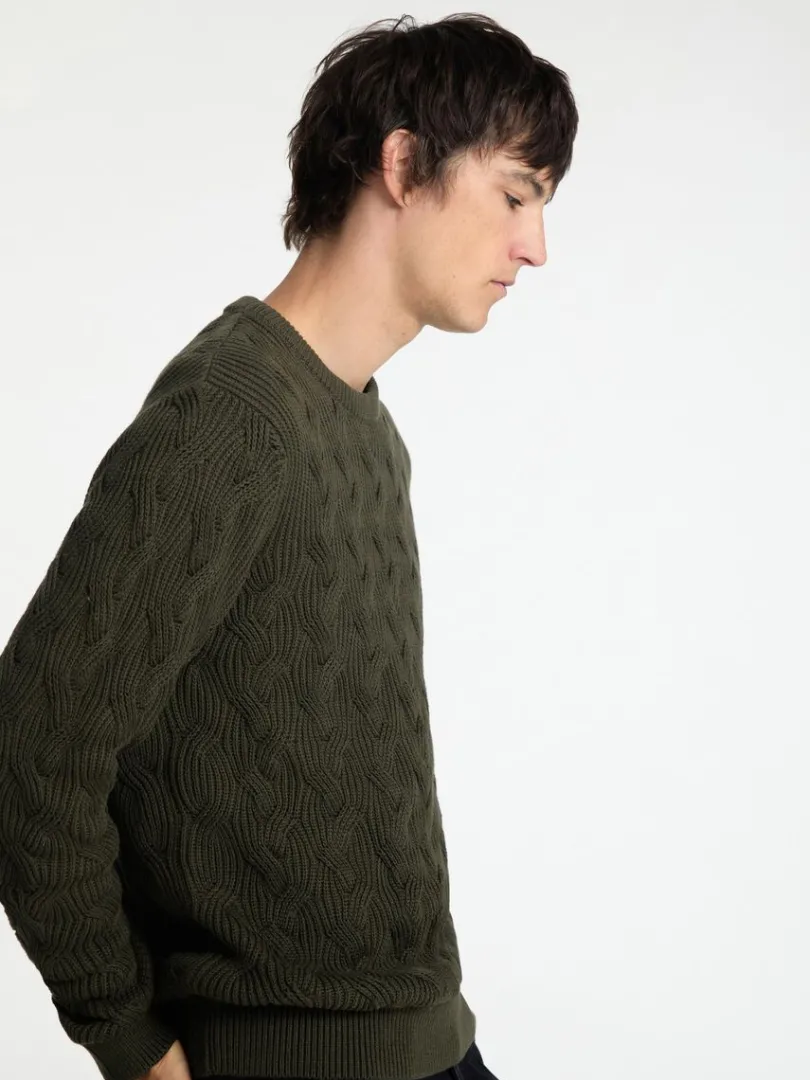 kabelstrik_sweater_med_ru_2-2.webp Strik>SELECTED KABELSTRIK SWEATER MED RUND HALS Green