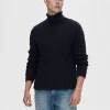 Strik>SELECTED KABELSTRIKKET RULLEKRAVE PULLOVER Blue