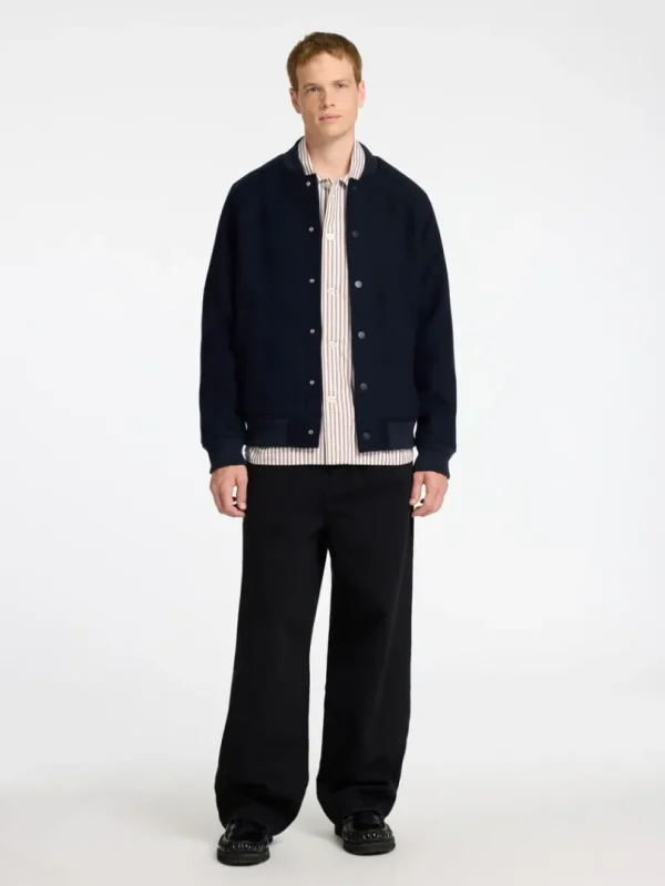 Overtøj>SELECTED KLASSISK BOMBERJAKKE Blue