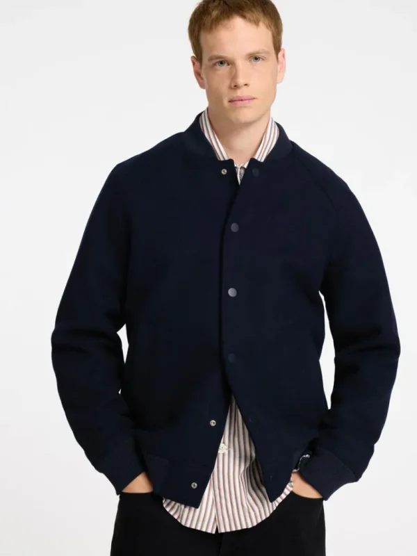 Overtøj>SELECTED KLASSISK BOMBERJAKKE Blue
