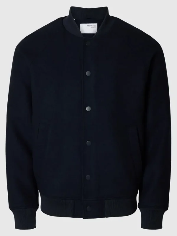 Overtøj>SELECTED KLASSISK BOMBERJAKKE Blue