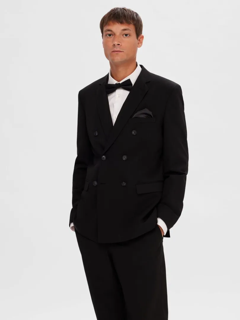 klassisk_dobbeltradet_bla_0-1.webp Jakkesæt & Blazers>SELECTED KLASSISK DOBBELTRADET BLAZER Black