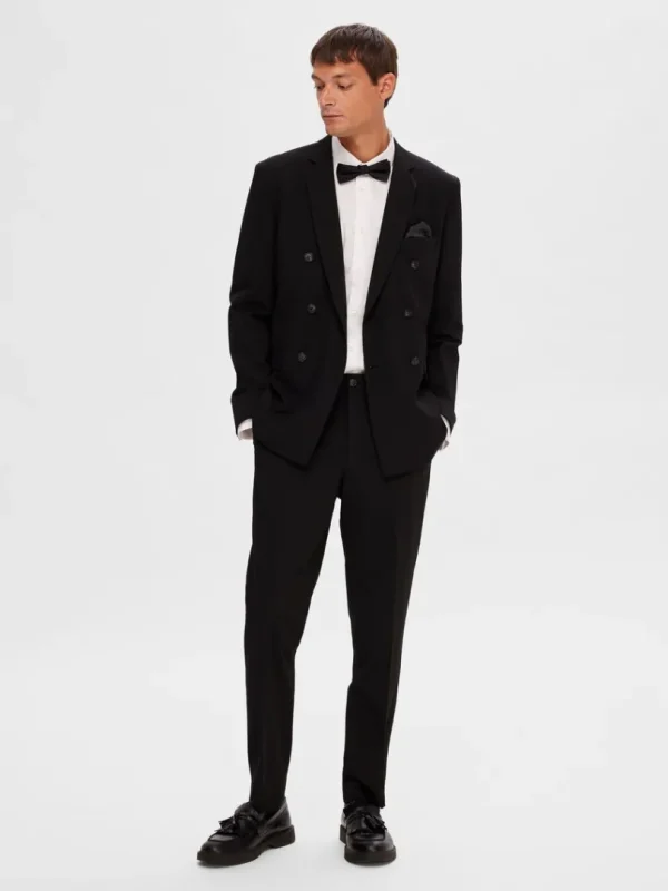 Jakkesæt & Blazers>SELECTED KLASSISK DOBBELTRADET BLAZER Black
